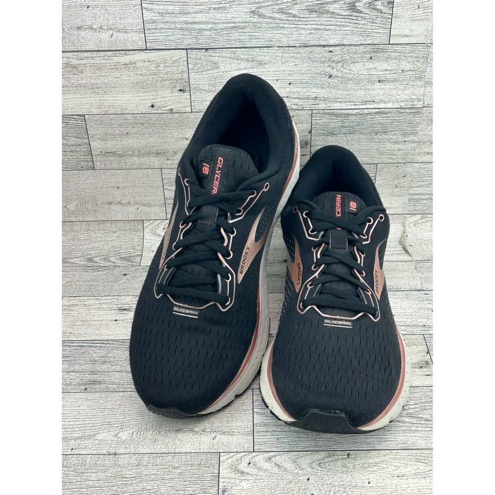 Brooks Glycerin 18 Women Running Shoes Black Rose Gold 1203171B056 Size 8.5B